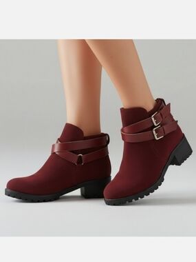 Stylish Faux Suede Ankle Boots Size 6.5 NWOT